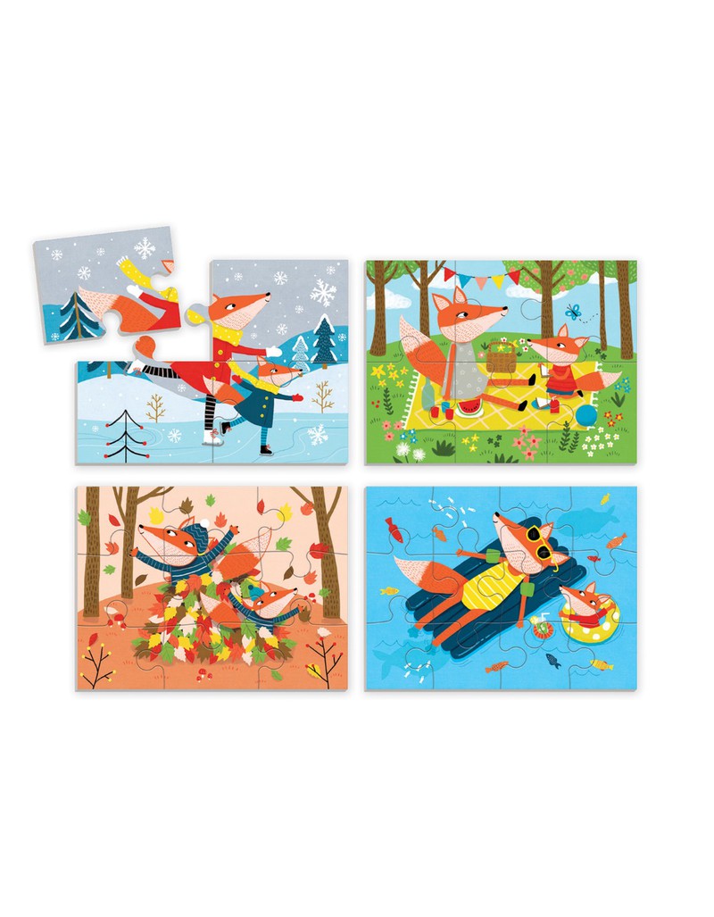 Mudpuppy Four Seasons 4-in-a-box Puzzle Set