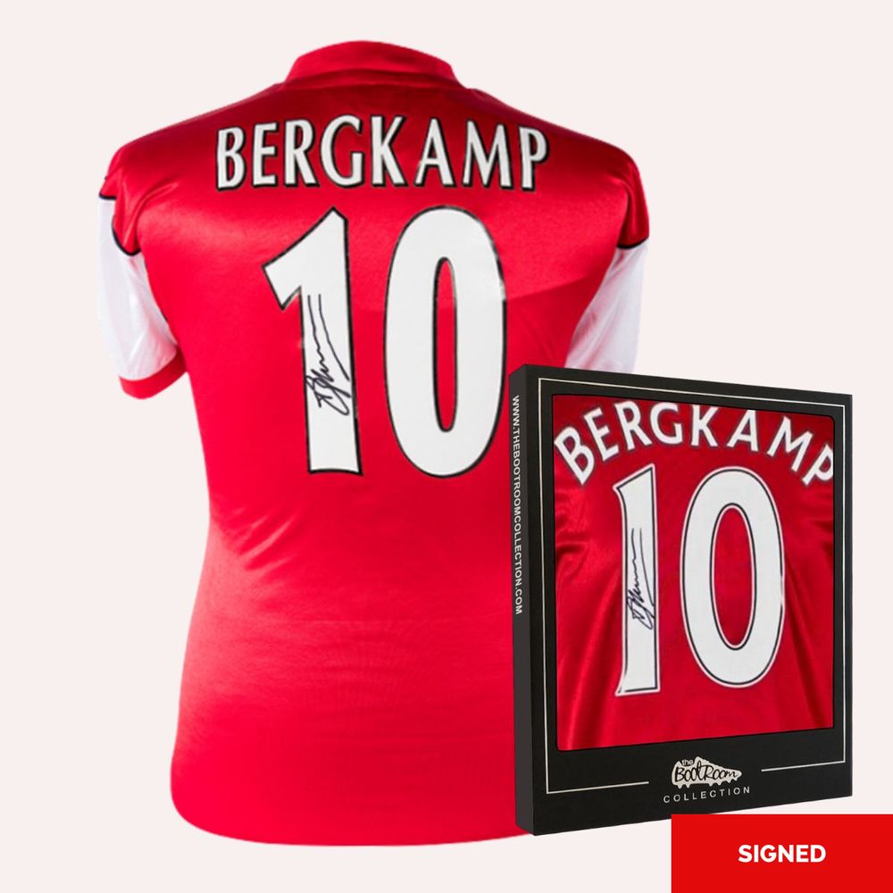 Bootroom Collection Authentic Signed Bergkamp Signed Arsenal Shirt (Boxed)