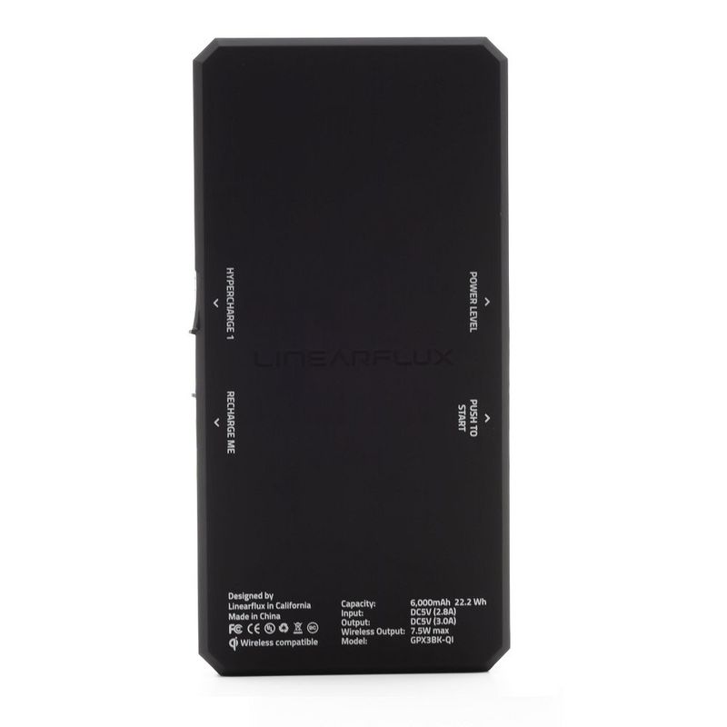 LINEARFLUX HyperCharger X 6000mAh Power Bank with 3-in-1 Cable