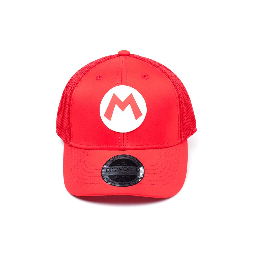 Difuzed Nintendo Mario Curved Bill Red Trucker Kids Cap