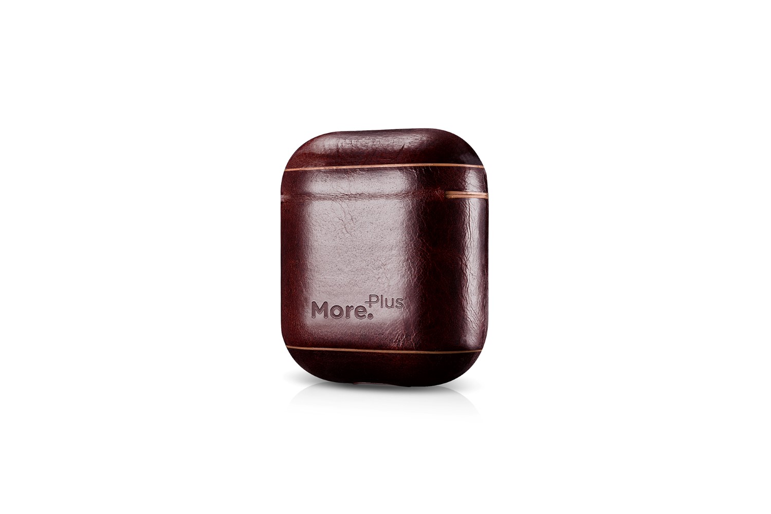 حافظة الإيربودز الجلدية بنمط الجلد المشمع بالنفط باللون القهوة من مور بلس