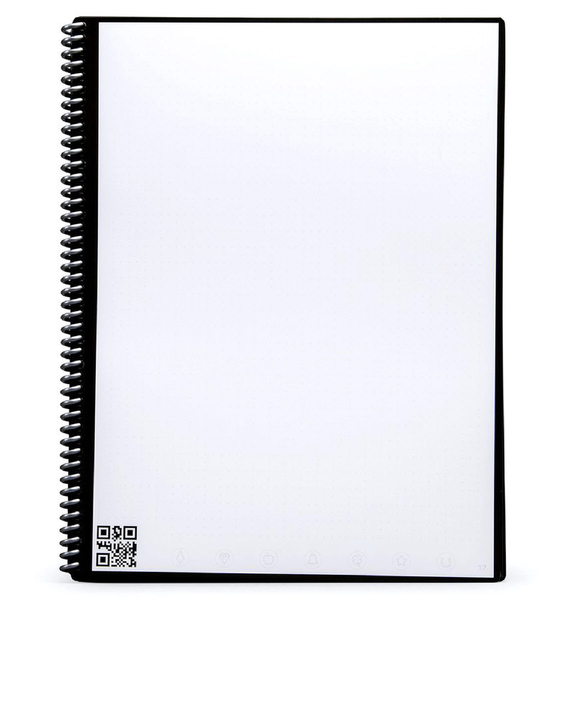 دفتر ملاحظات روكيت بوك أفرلاست أسود ، دفتر ملاحظات ذكي أسود ٨.٥ × ١١ بوصة