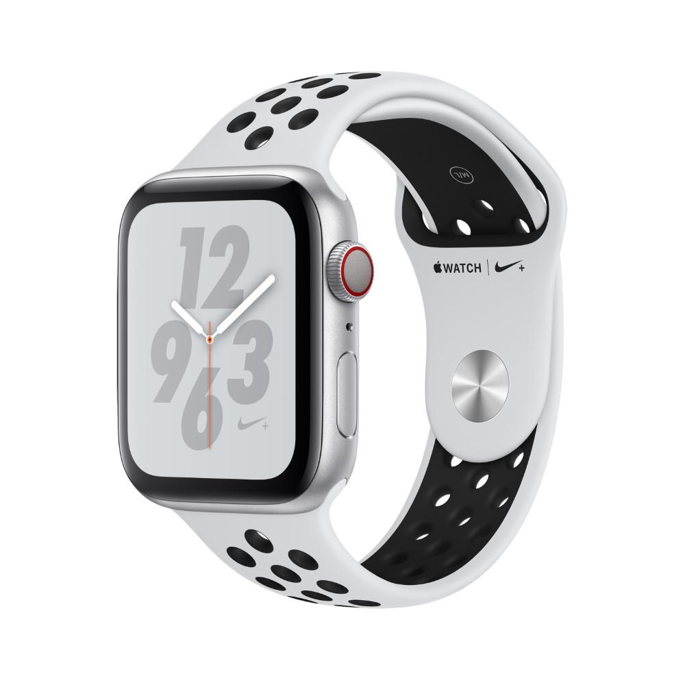 Apple Watch Nike+ Series 4 GPS + Cellular 44mm Silver Aluminum Case with Pure Platinum/Black Nike Sport Band