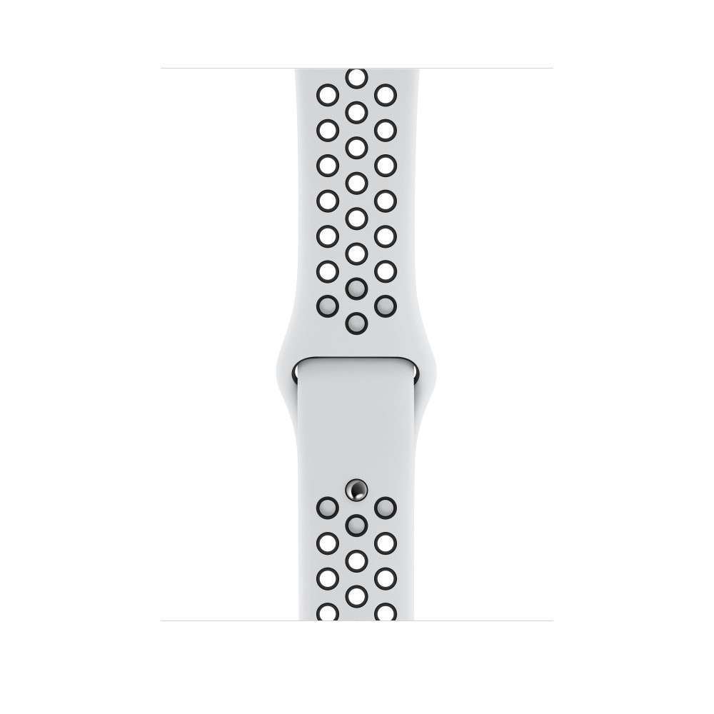 Apple 44mm Pure Platinum/Black Nike Sport Band S/M & M/L (Compatible with Apple Watch 42/44/45mm)