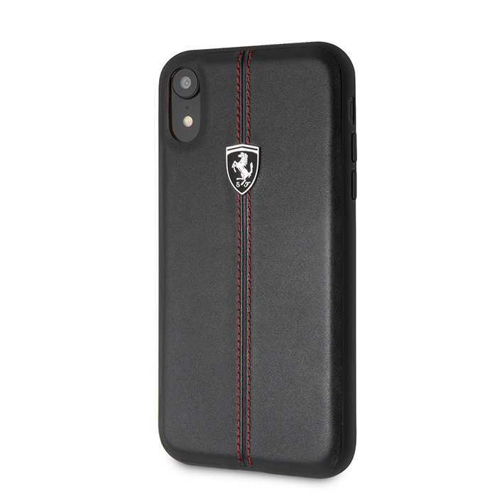 Ferrari Heritage Case Black with Vertical Stripe for iPhone XR