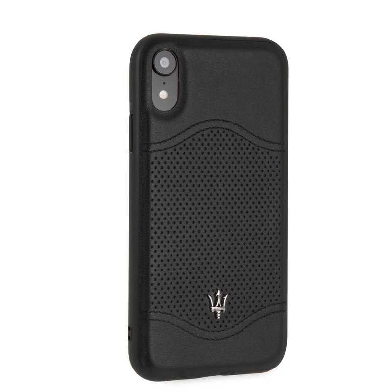 Maserati Granlusso Leather Case Black for iPhone XR
