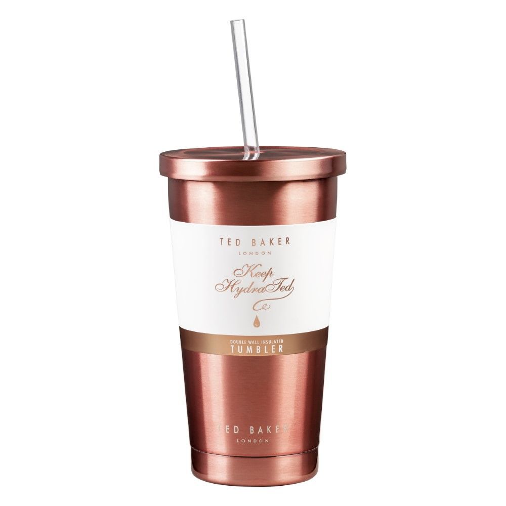 Ted Baker Tumbler and Straw Rose Gold 480ml