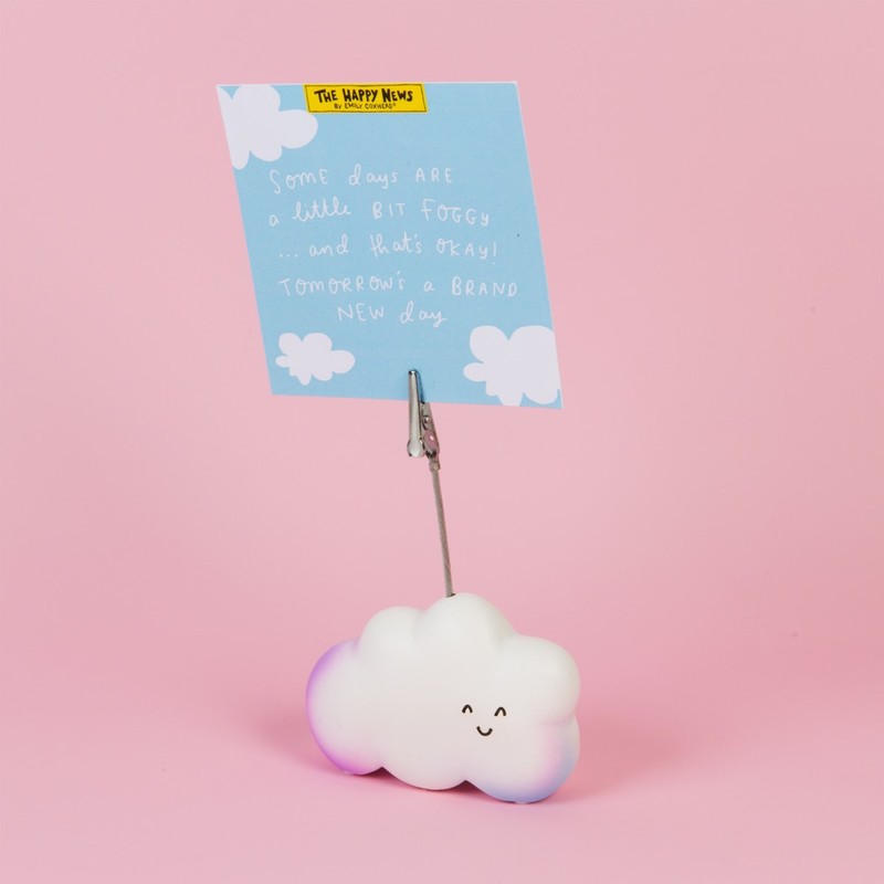 The Happy News Smiley Cloud Resin Clip Photo Holders