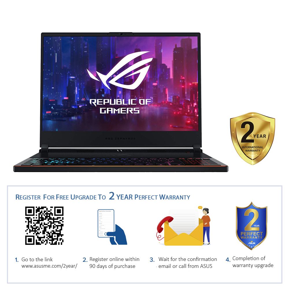 ASUS ROG Zephyrus S GX531GM Gaming Laptop 8th Gen Intel Core i7-8750H 2.20GHz/24GB DDR4/512GB SSD/NVIDIA GeForce GTX 1060 6GB/15.6 inch FHD/Windows 10
