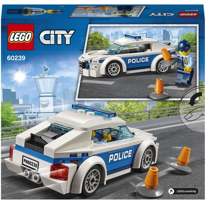 لعبة مجموعة بناء وتركيب مكعبات على شكل سيارة دورية شرطة سيتي من ليغو 60239