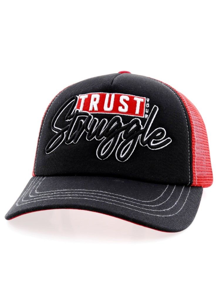 B180 Trust Your Struggle Unisex Trucker Cap Black/Red