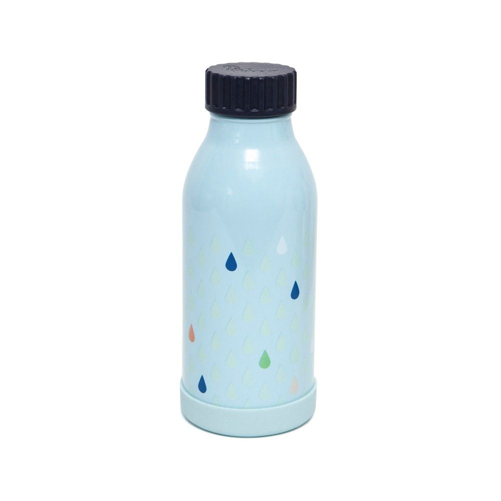 Petit Monkey Stainless Steel Drinking Bottle Drops Blue