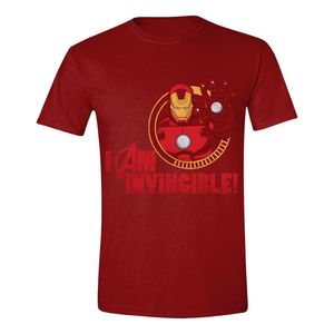 Time City Avengers Ironman I Am Invincible Men's T-Shirt Red S