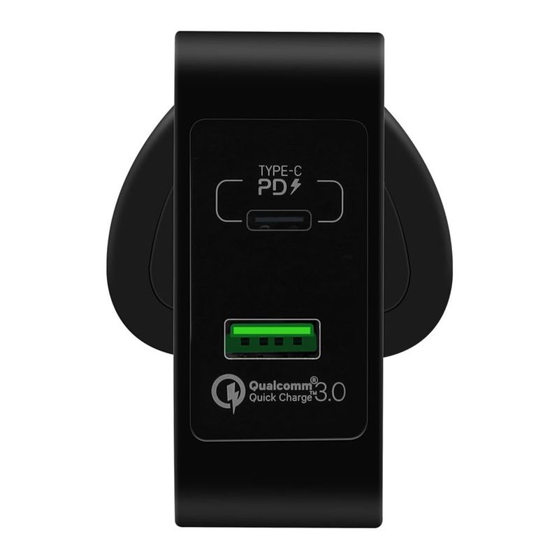 Momax Oneplug 2-Port Fast Charging Adaptor Black