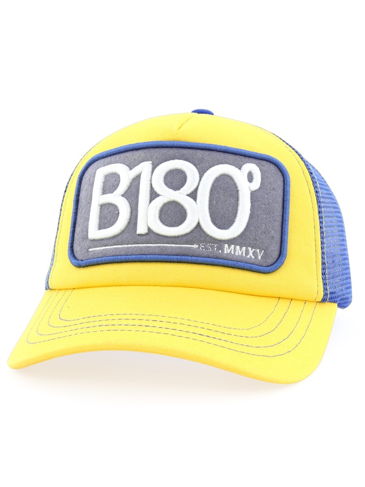 قبعة علامة بي ١٨٠ للجنسين أصفر - أزرق