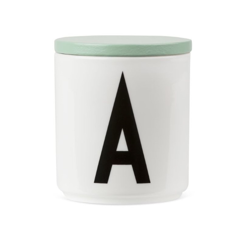 Design Letters Wooden Lid For Porcelain Cup Green