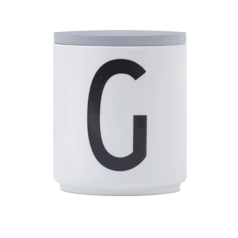 Design Letters Wooden Lid For Porcelain Cup Grey