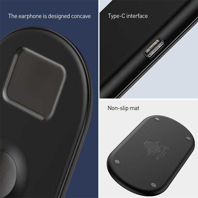 Baseus Smart 3 In 1 Wireless Charger 18W Black