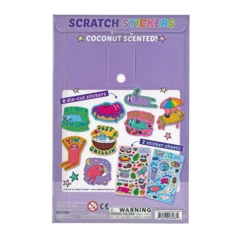 OOLY Scented Scratch Stickers Sleepy Sloths