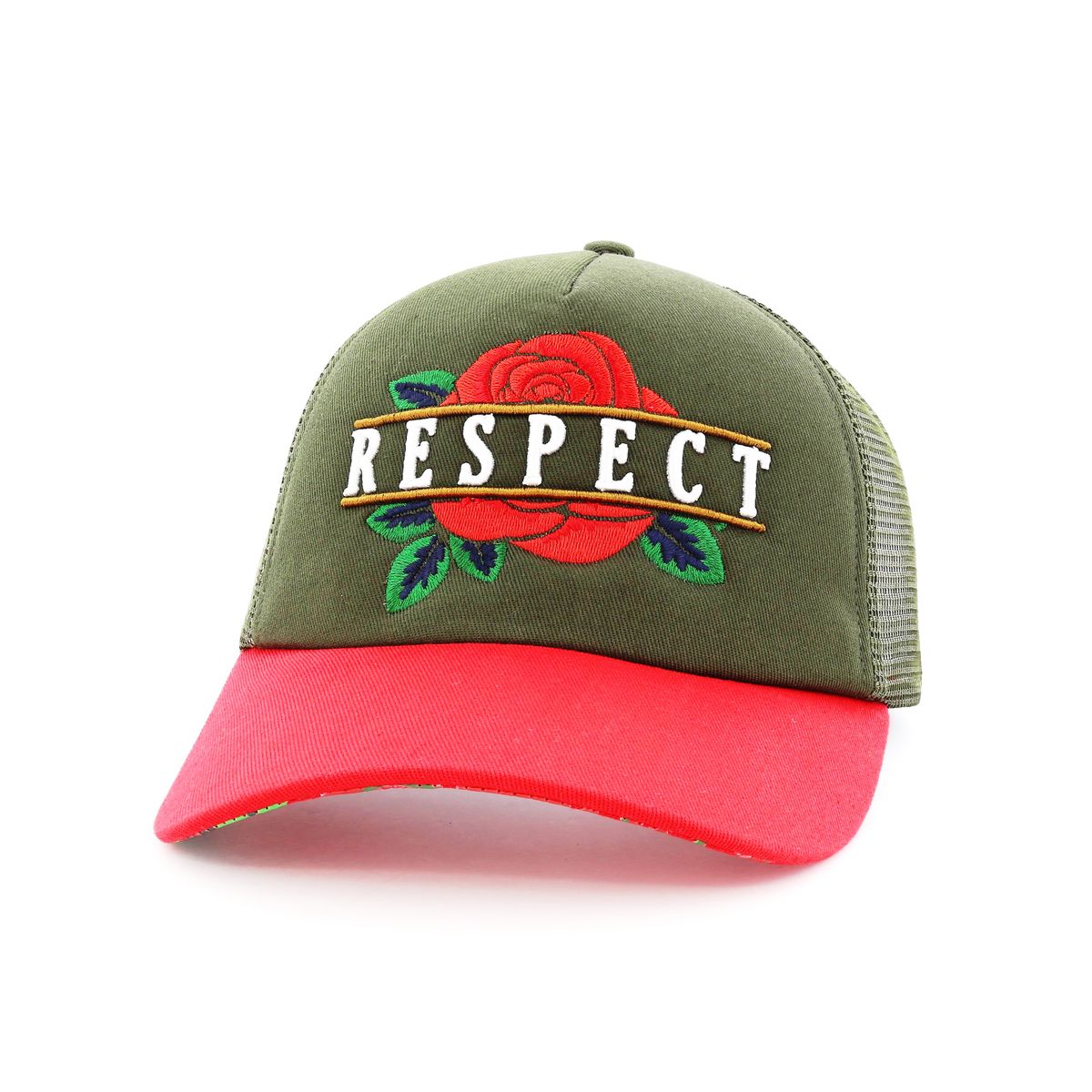 بي ١٨٠ احترام زهرة قبعة رجالي أحمر + أخضر نظام التشغيل