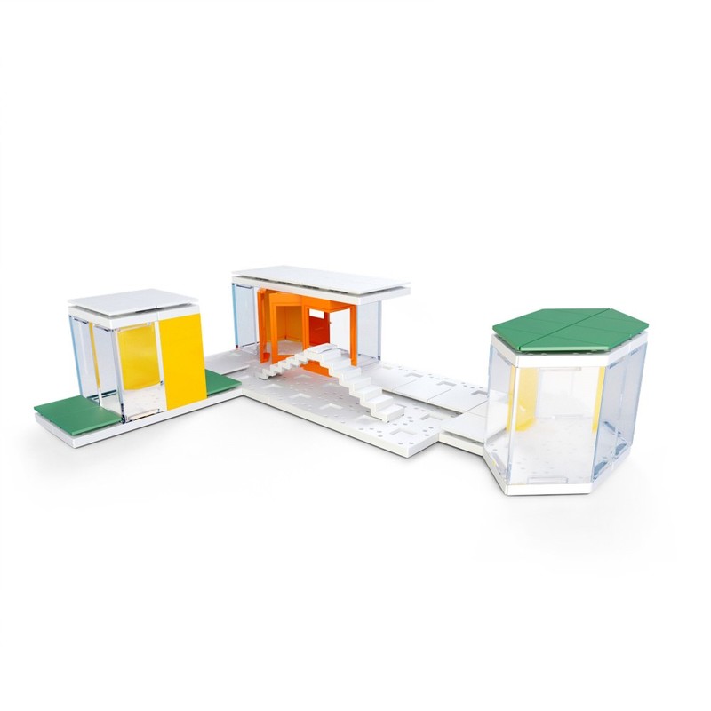 لعبة مجموعة أدوات بناء وتركيب مكعبات على شكل نموذج معماري بألوان حديثة مُصغّرة طراز 2.0 من أركيت (105 قطعة)