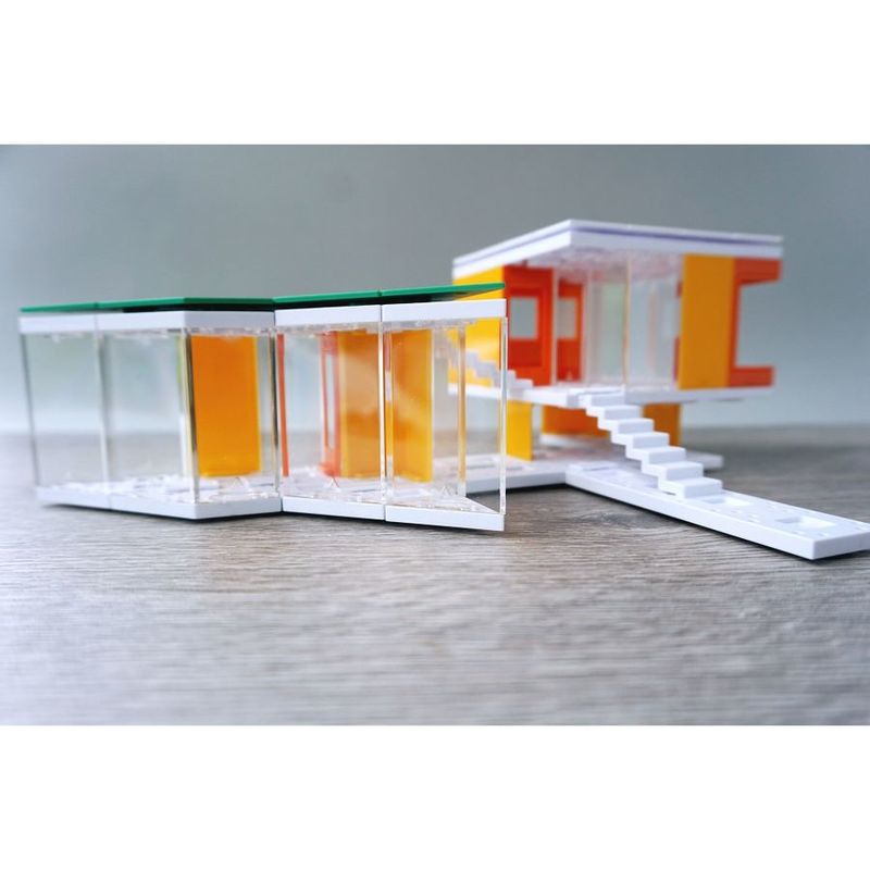 لعبة مجموعة أدوات بناء وتركيب مكعبات على شكل نموذج معماري بألوان حديثة مُصغّرة طراز 2.0 من أركيت (105 قطعة)