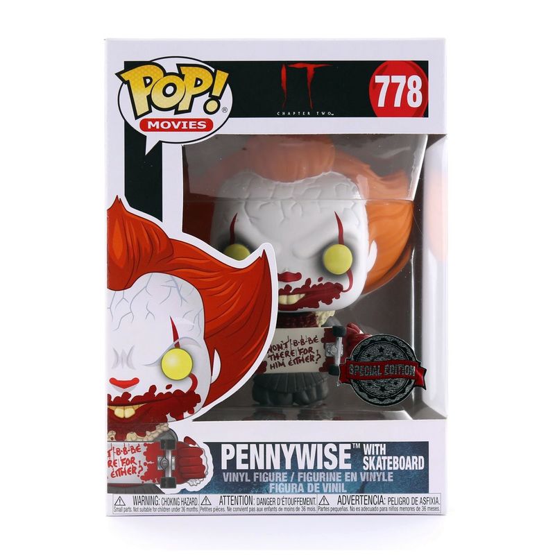 Funko Pop Movies It Chapter 2 Pennywise with Skateboard Vinyl Figure