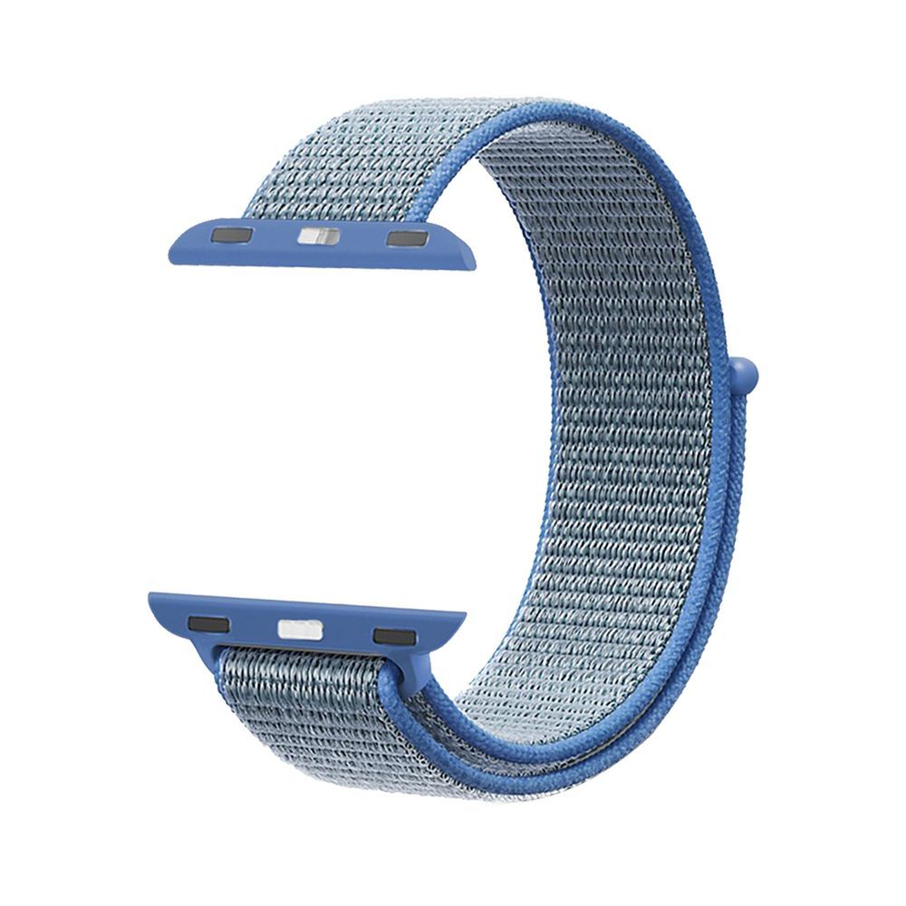 Promate Fibro-42 Blue Sporty Nylon Mesh Weave Adjustable Strap for 42mm Apple Watch (Compatible with Apple Watch 42/44/45mm)