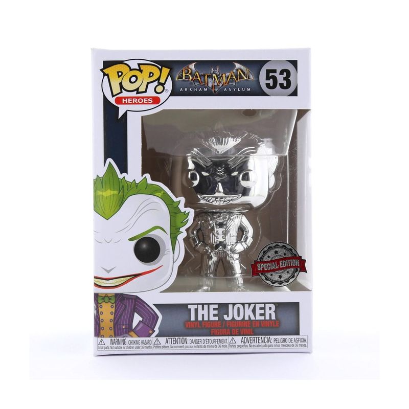 Funko Pop Heroes DC The Joker Silver Chrome Vinyl Figure