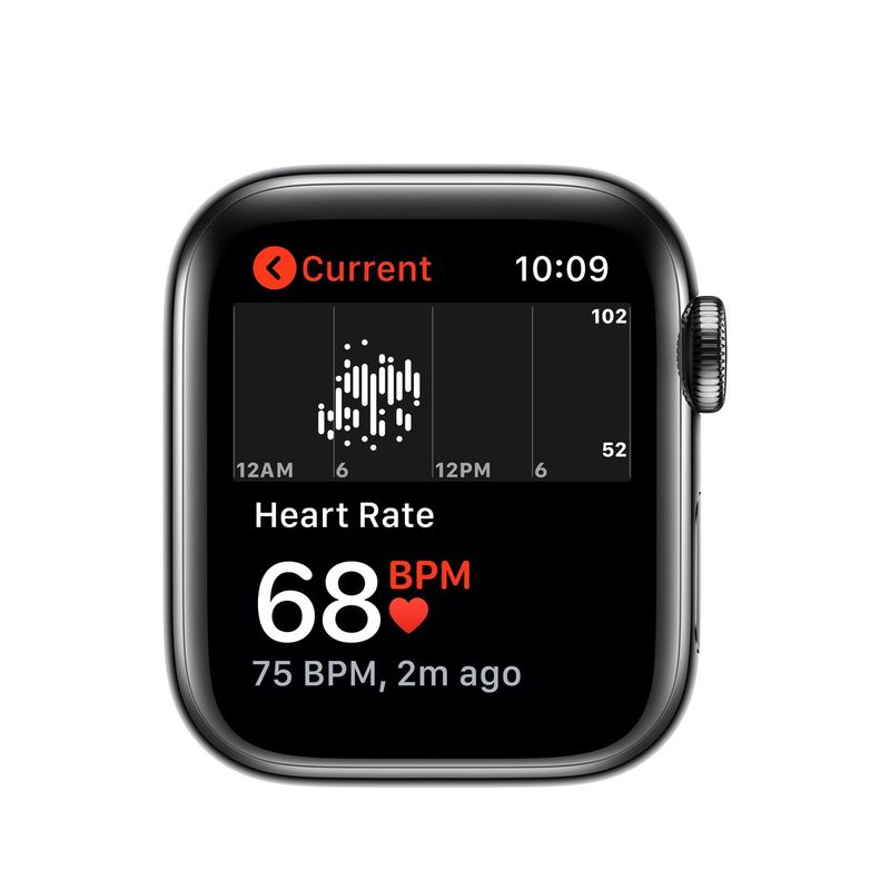 Apple Watch Series 5 GPS + Cellular 40mm Space Black Stainless Steel Case with Black Sport Band S/M & M/L