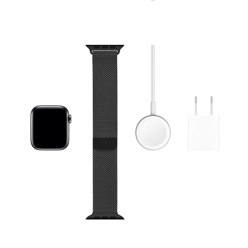 Apple Watch Series 5 GPS + Cellular 40mm Space Black Stainless Steel Case with Space Black Milanese Loop