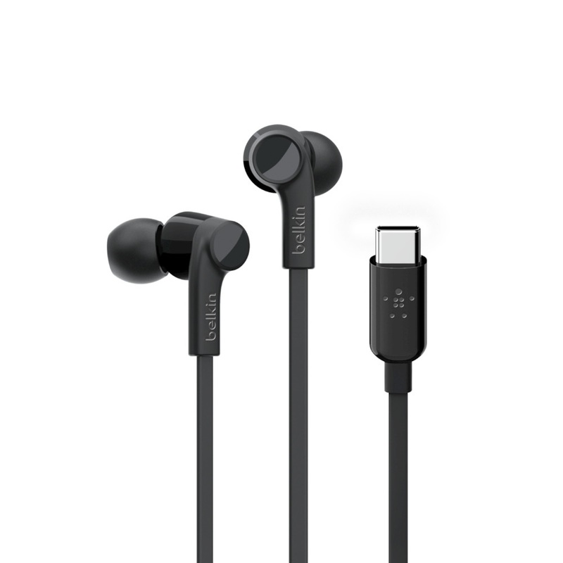 سماعات أذن بلكين روك ستار سوداء موصل USB-C