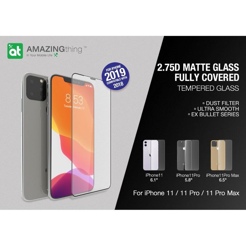 AMAZINGThing 2.75D Ex-Bullet Matte Dust Filter Glass with Installer for iPhone 11