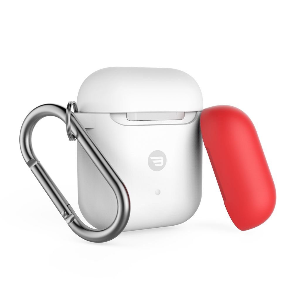 Baykron Silicone Case White + Red Cap for AirPods