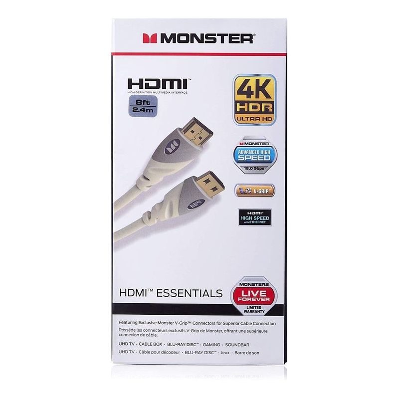 Monster Essentials UHD 4K HDMI Cable 8Ft
