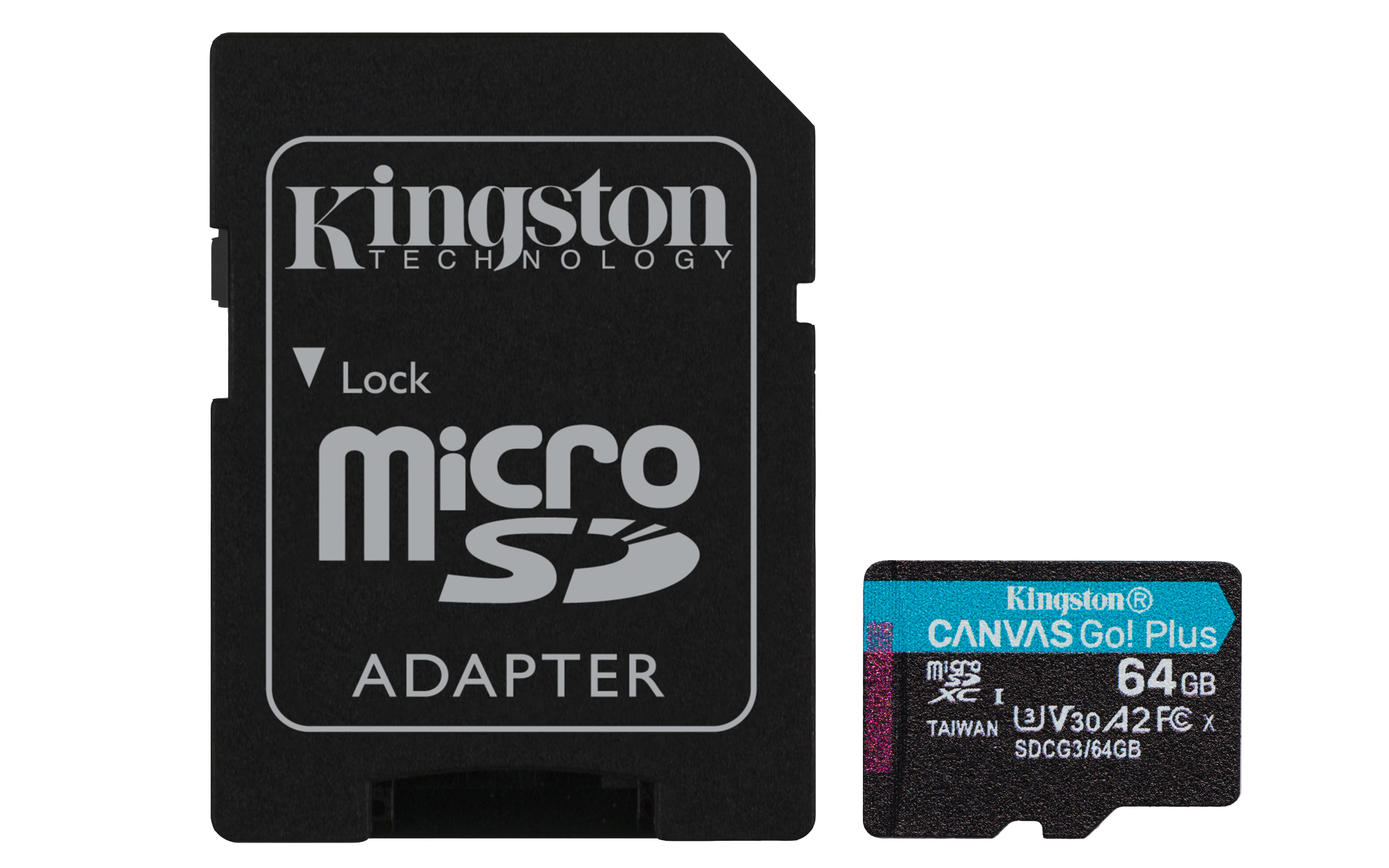 Kingston 64GB Canvas Go Plus UHS-I microSDXC Memory Card with SD Adapter