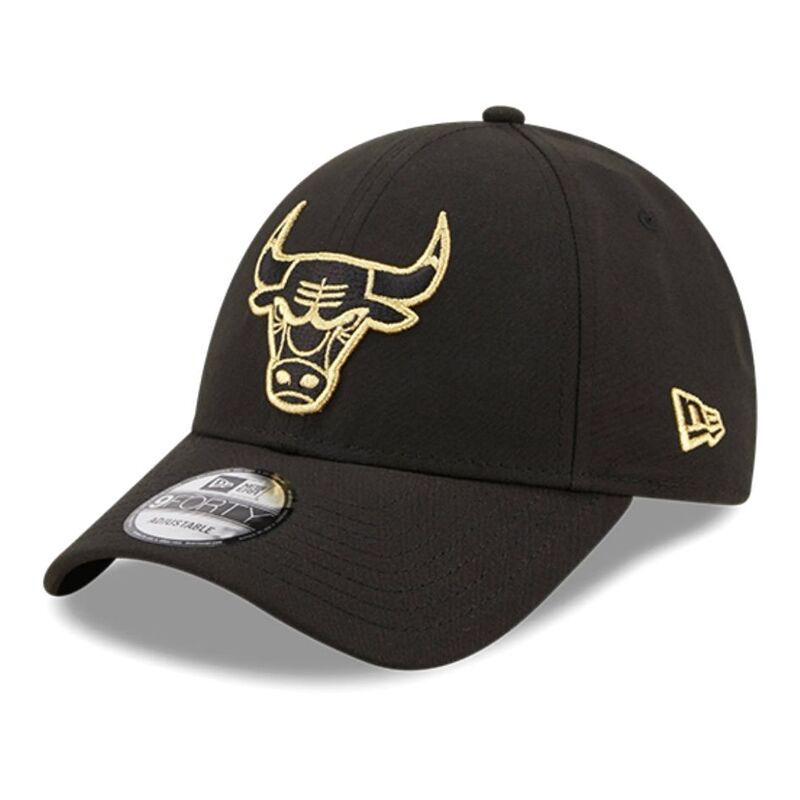 New Era Black and Gold Chicago Bulls Snapback Cap Black
