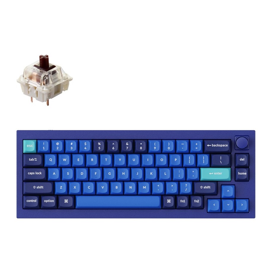 Keychron Q2 QMK Custom Mechanical RGB Keyboard Fully Assembled With Hot-swappable Sockets/Gateron G Pro Brown Switches - Navy Blue
