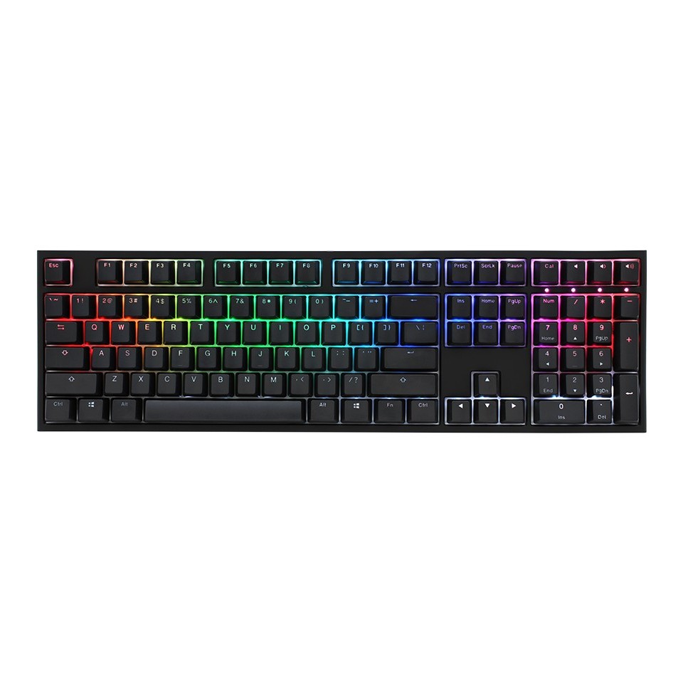 Ducky One 2 PBT RGB double shot Mechanical Keyboard with Black Pudding keycaps - Cherry MX Blue switch