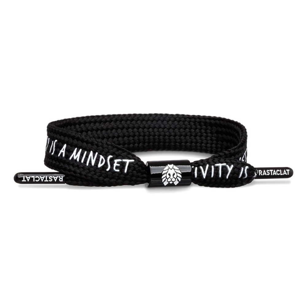 Rastaclat Mindset Positive Message Men's Single Lace Bracelet - Black