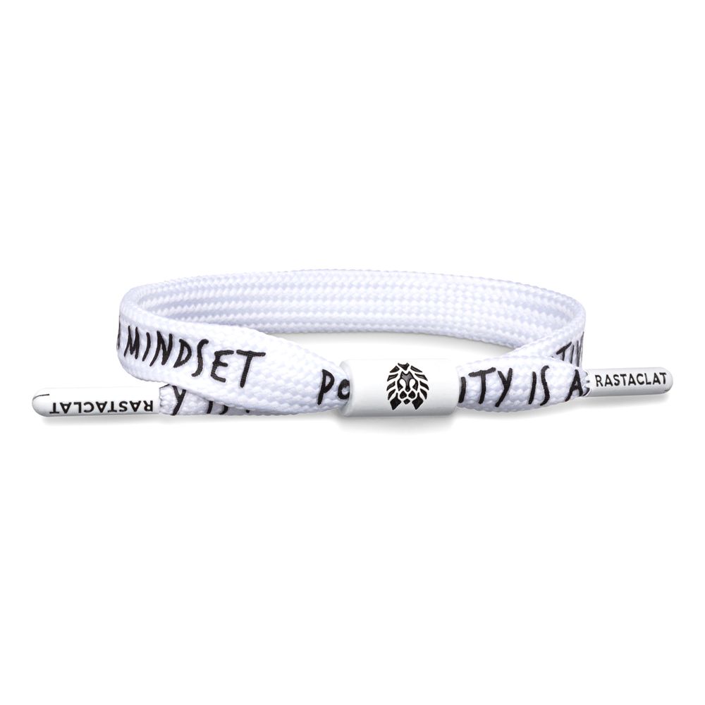 Rastaclat Mindset Positive Message Women's Single Lace Bracelet - White