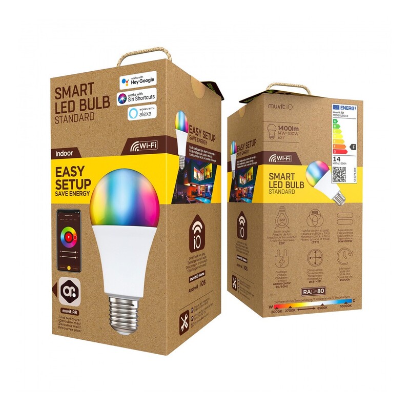 Muvit iO WiFi Smart Bulb With Multicolor LED Light - 1400lm