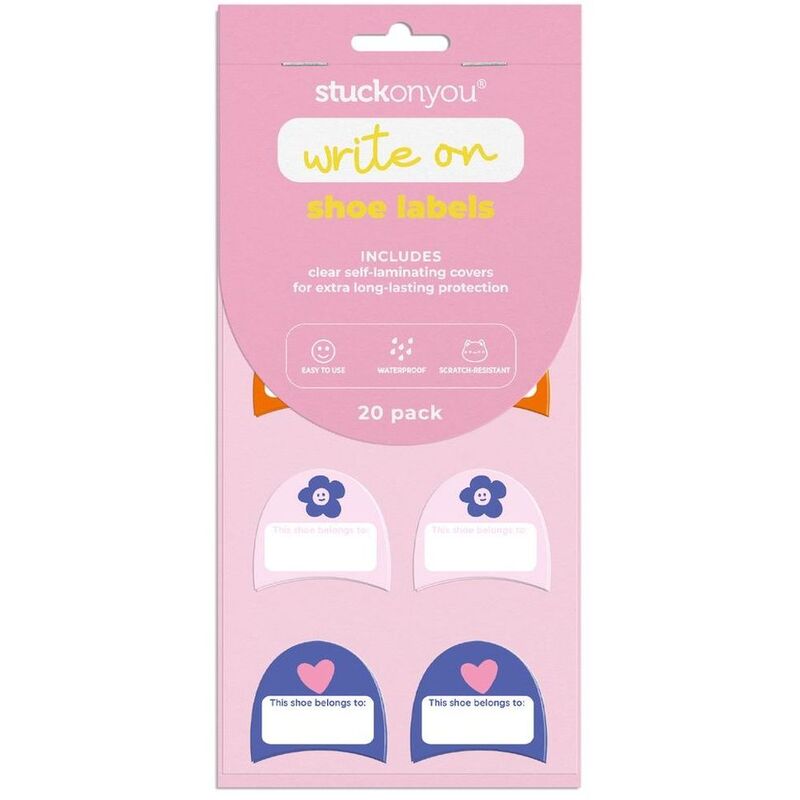 Stuck on You Write on Shoe Labels - Rainbow Love (20 Pack) Stuck on You Write on Shoe Labels - Rainbow Love (20 Pack)
