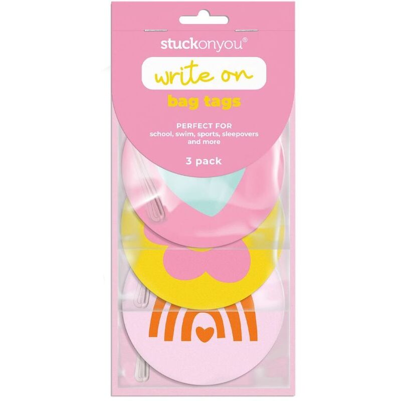 Stuck on You Write on Bag Tags - Rainbow Love (3 Pack) Stuck on You Write on Bag Tags - Rainbow Love (3 Pack)