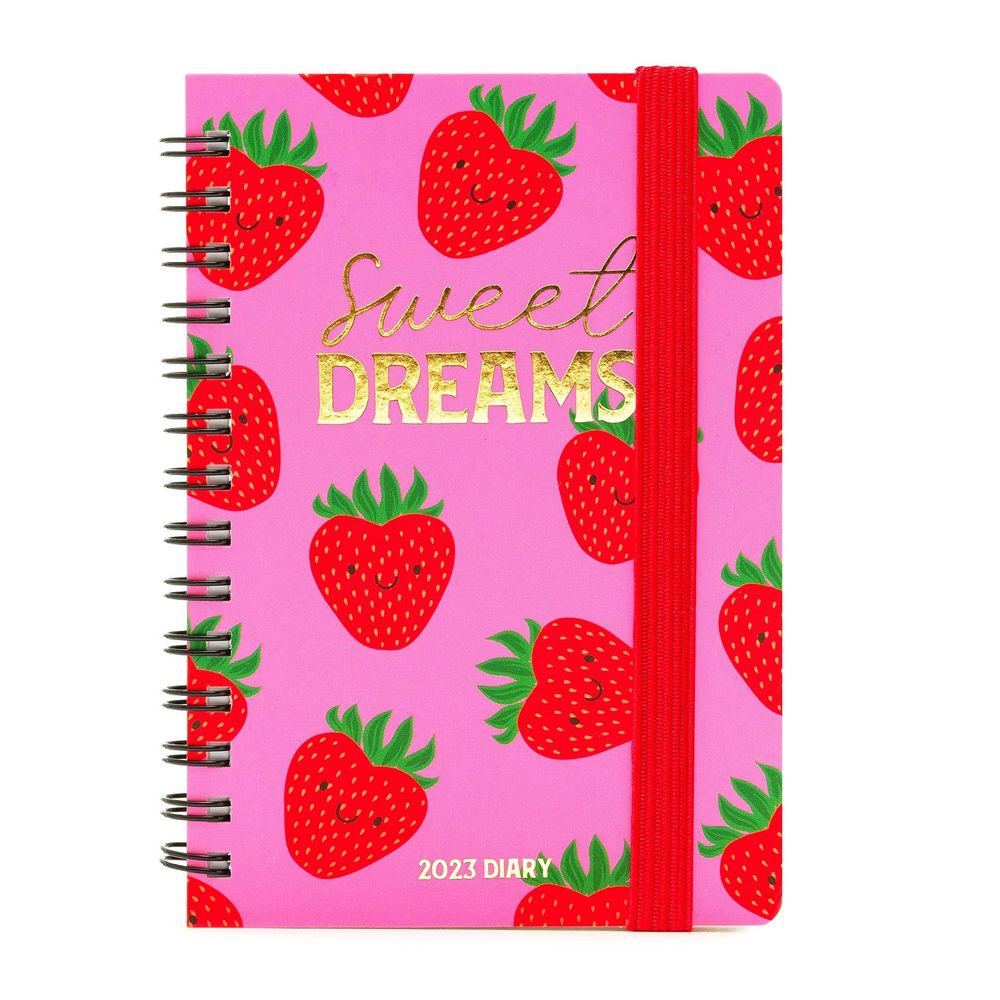 Legami Small Weekly Spiral Bound Diary 12 Month 2023 (9.5 x 13 cm) - Strawberry