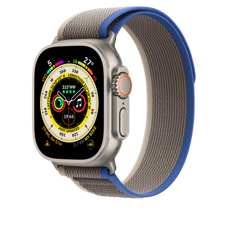 Apple 49mm Trail Loop for Apple Watch - Blue/Gray - S/M