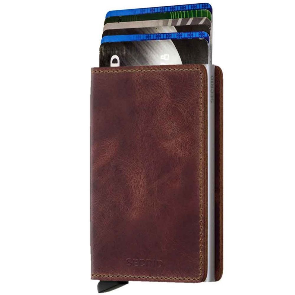 Secrid Slimwallet Leather Wallet - Vintage - Brown