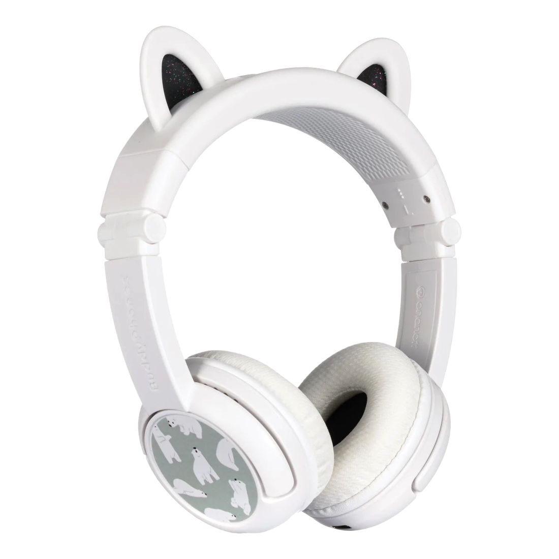 BuddyPhones Playears+ Polar Bear Wireless HeadPhones - White