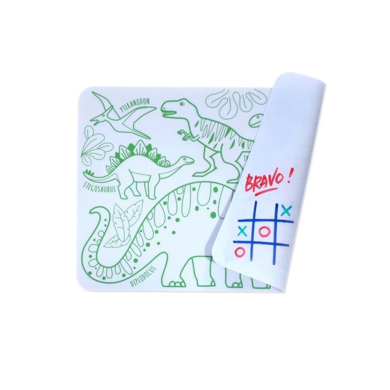 Super Petit Mini Playmat Dino Silicone Colouring Mat Kit