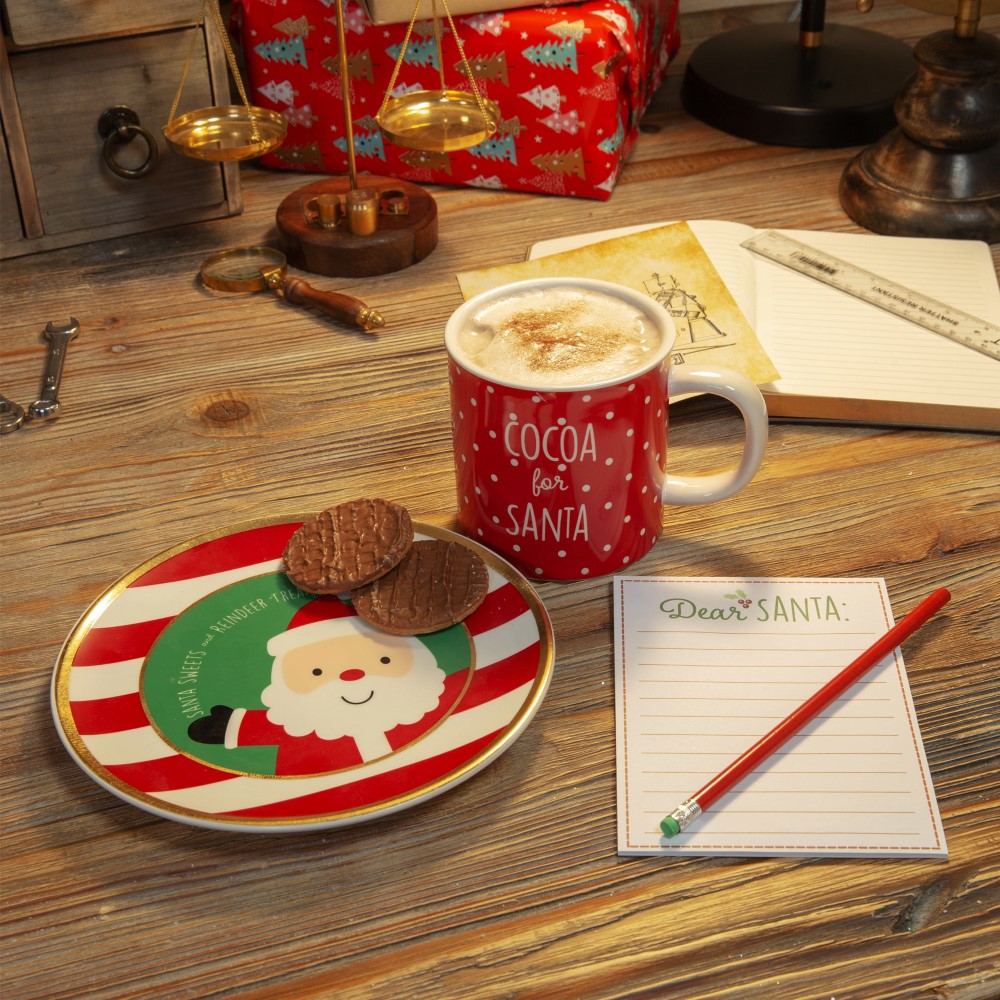 Santa Express Santa Gift Set Cookie Plate, Mug & Notepad & Pen